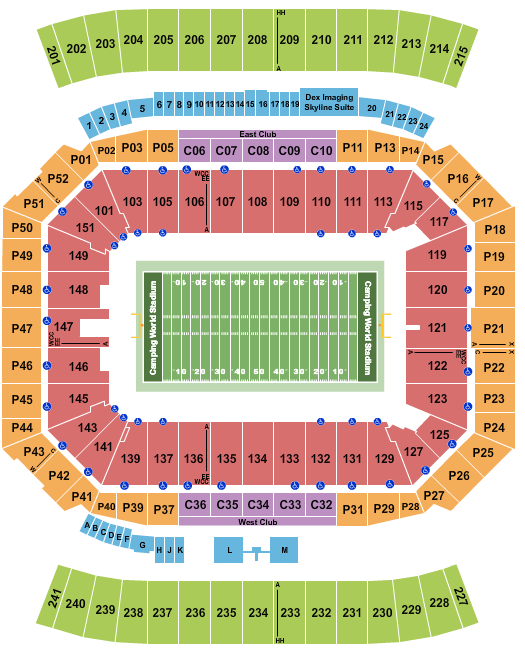 Camping World Stadium Camping World Bowl Seating Chart